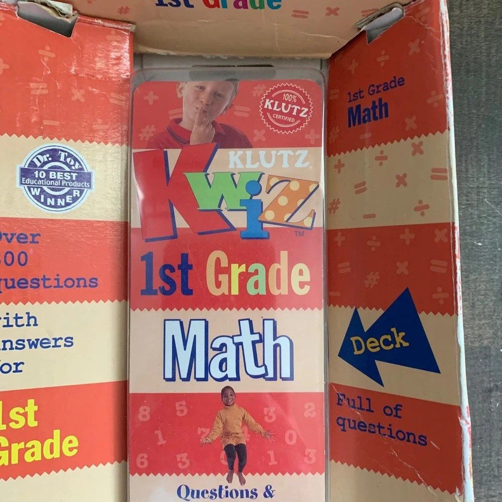 Klutz Kwiz‎ 1st Grade Math Quiz Deck Gizmo 2002 Sealed Educational Toy Set